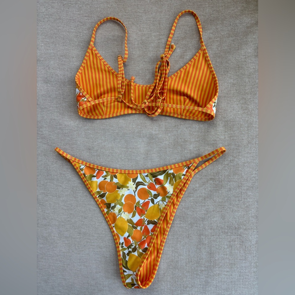 Kulani Kinis Orange & Yellow Citrus Print Bikini - Picture 2 of 2
